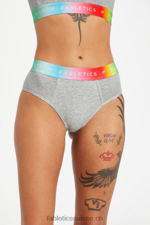 femmes Culotte taille haute 24/7 pride B0B6R2862 gris chiné clair Fabletics