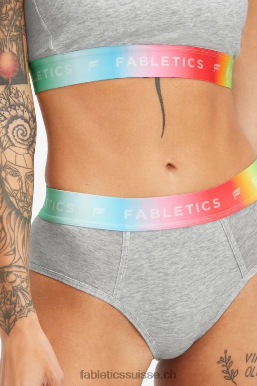 femmes Culotte taille haute 24/7 pride B0B6R2862 gris chiné clair Fabletics