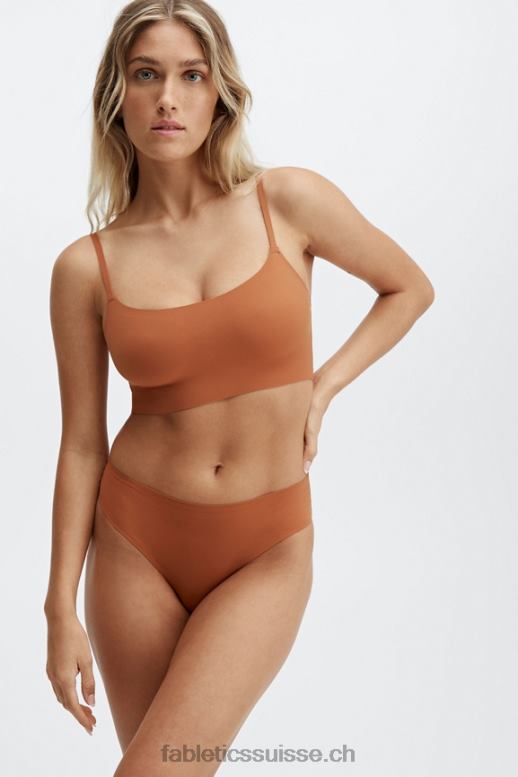 femmes aiko culotte coquine coupe haute contrecollée B0B6R2904 brique cuite Fabletics