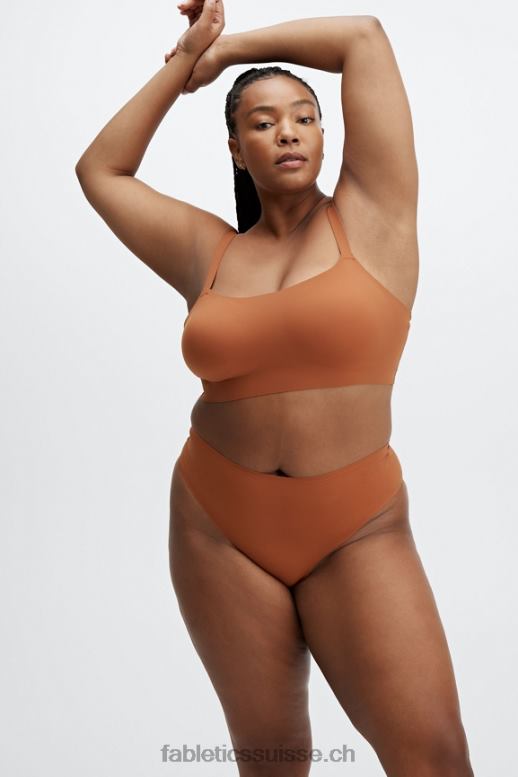 femmes aiko culotte coquine coupe haute contrecollée B0B6R2905 brique cuite Fabletics