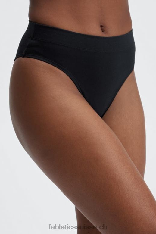 femmes culotte taille haute en coton élasthanne B0B6R2902 noir Fabletics
