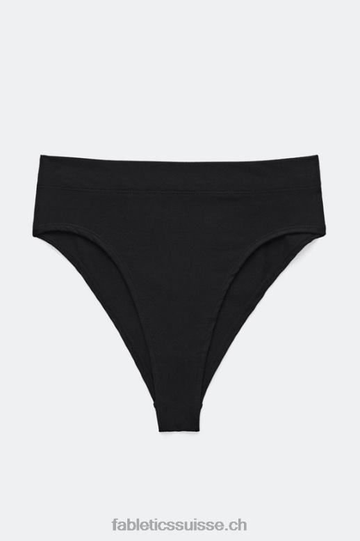 femmes culotte taille haute en coton élasthanne B0B6R2902 noir Fabletics