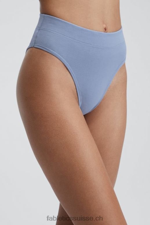femmes culotte taille haute en coton élasthanne B0B6R2903 jean délavé Fabletics