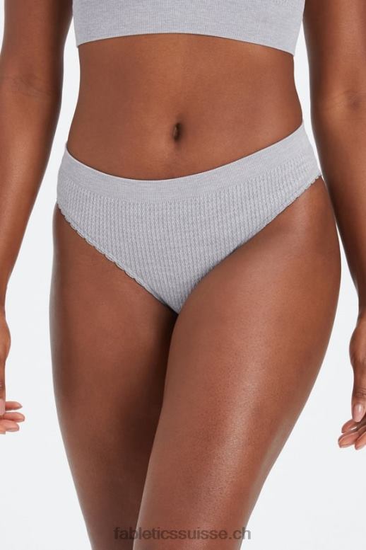 femmes slip en maille torsadée B0B6R2821 gris chiné classique Fabletics