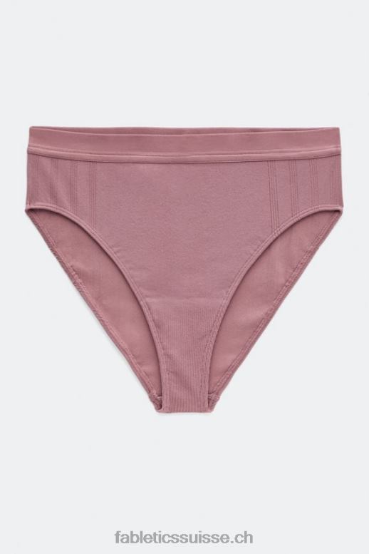 femmes slip taille haute en maille sculpturale B0B6R2856 rose terre Fabletics
