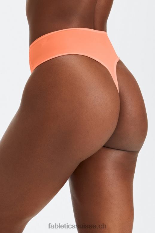 femmes string taille haute au toucher fin B0B6R2882 corail Fabletics