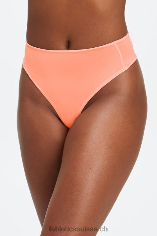 femmes string taille haute au toucher fin B0B6R2882 corail Fabletics