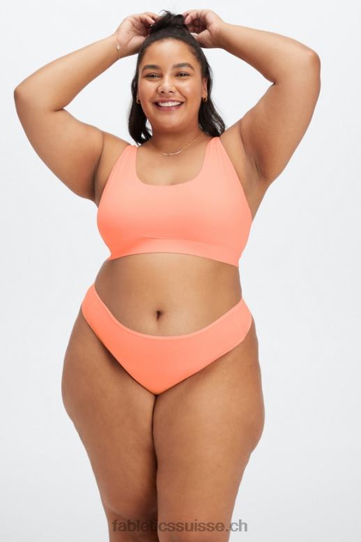 femmes string taille haute au toucher fin B0B6R2883 corail Fabletics