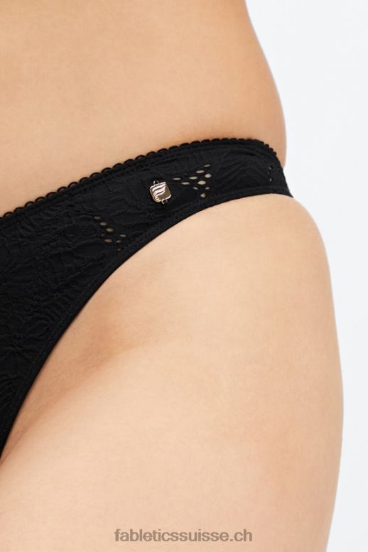 femmes string taille haute en dentelle sans couture B0B6R2893 noir Fabletics