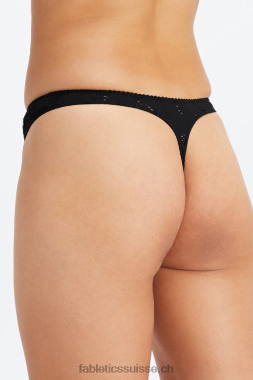 femmes string taille haute en dentelle sans couture B0B6R2893 noir Fabletics