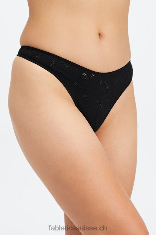 femmes string taille haute en dentelle sans couture B0B6R2893 noir Fabletics