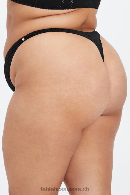 femmes string taille haute en dentelle sans couture B0B6R2894 noir Fabletics