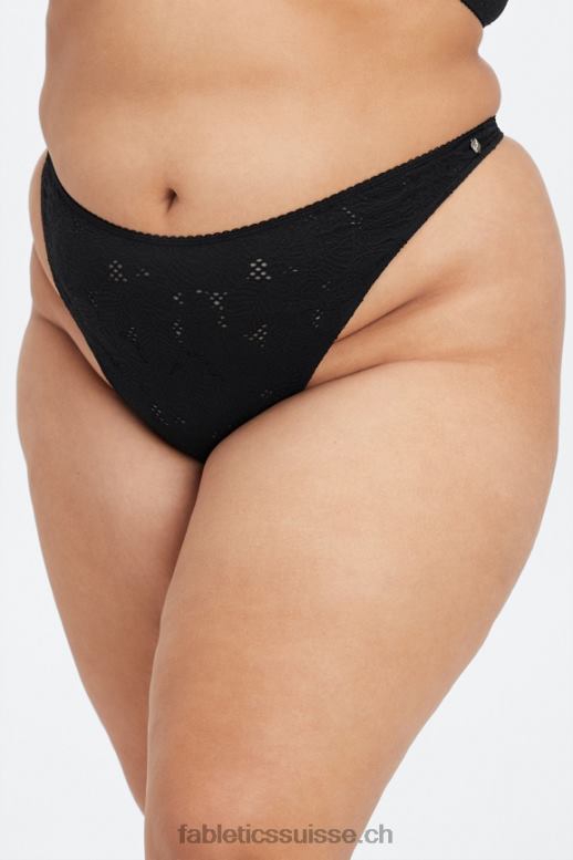 femmes string taille haute en dentelle sans couture B0B6R2894 noir Fabletics