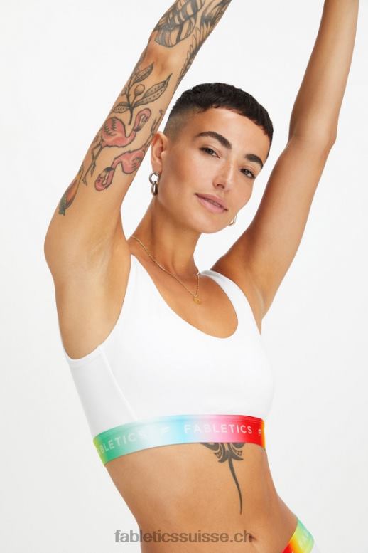 femmes Brassière Pride Lounge 24h/24 et 7j/7 B0B6R1582 blanc Fabletics