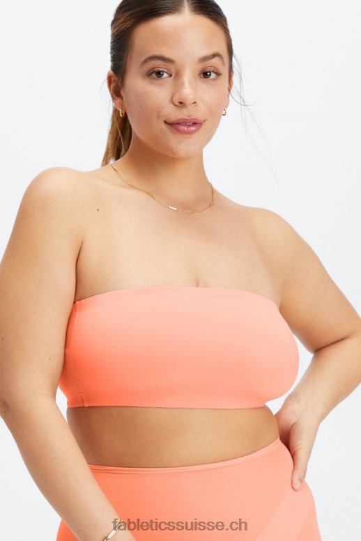 femmes bralette bandeau au toucher fin B0B6R1566 corail Fabletics
