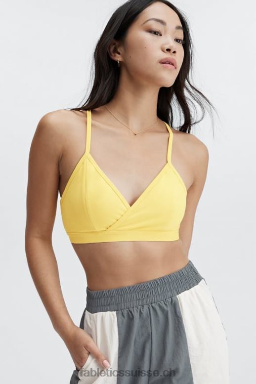 femmes bralette à dos nageur B0B6R1556 jaune vintage Fabletics