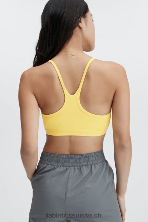 femmes bralette à dos nageur B0B6R1556 jaune vintage Fabletics