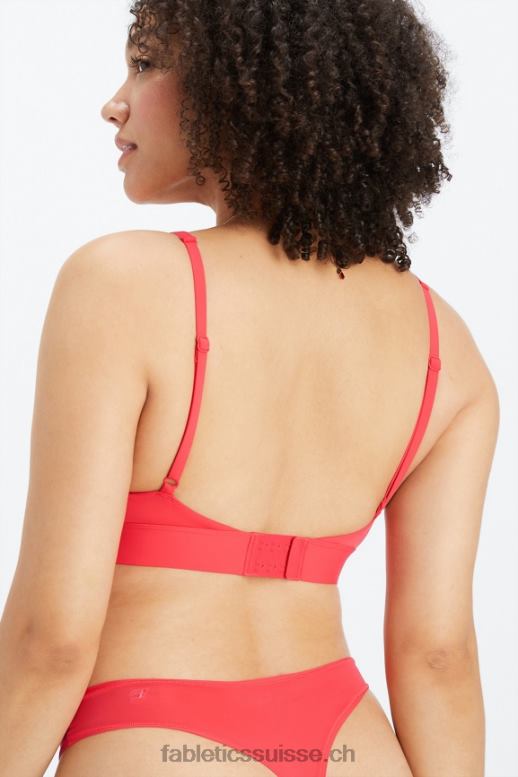 femmes bralette à encolure dégagée au toucher fin B0B6R1571 rouge fraise Fabletics