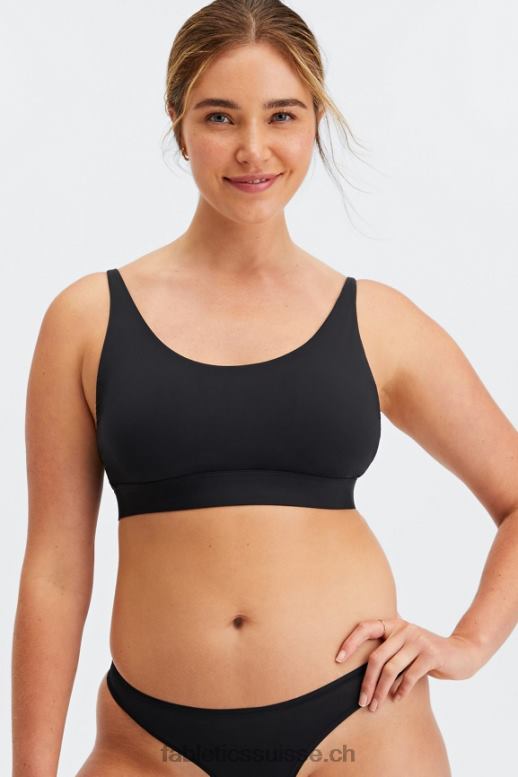 femmes bralette à encolure dégagée au toucher fin B0B6R1576 noir Fabletics