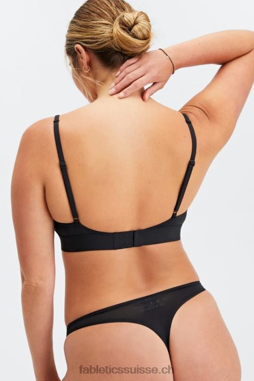 femmes bralette à encolure dégagée au toucher fin B0B6R1576 noir Fabletics
