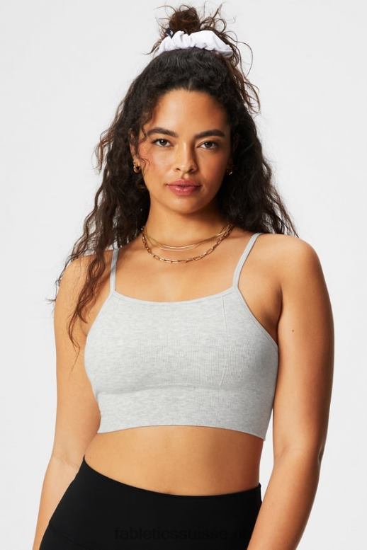 femmes bralette midi sans couture nuage B0B6R1508 gris chiné doux Fabletics