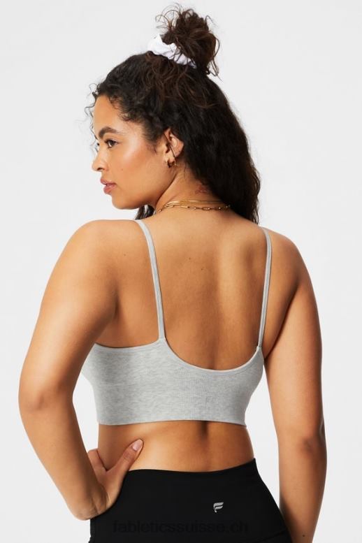 femmes bralette midi sans couture nuage B0B6R1508 gris chiné doux Fabletics