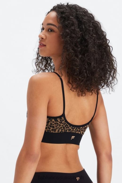 femmes bralette midi sans couture nuage B0B6R1511 guépard ondulé/noir Fabletics