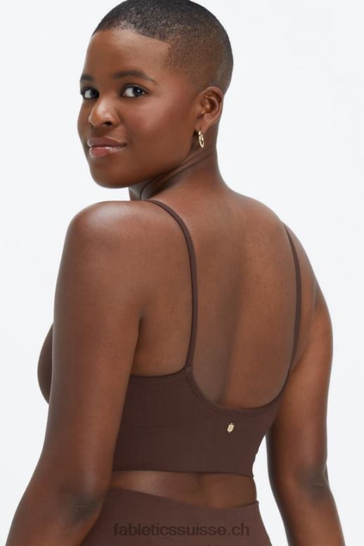 femmes bralette midi sans couture nuage B0B6R1512 Café Chicorée Fabletics