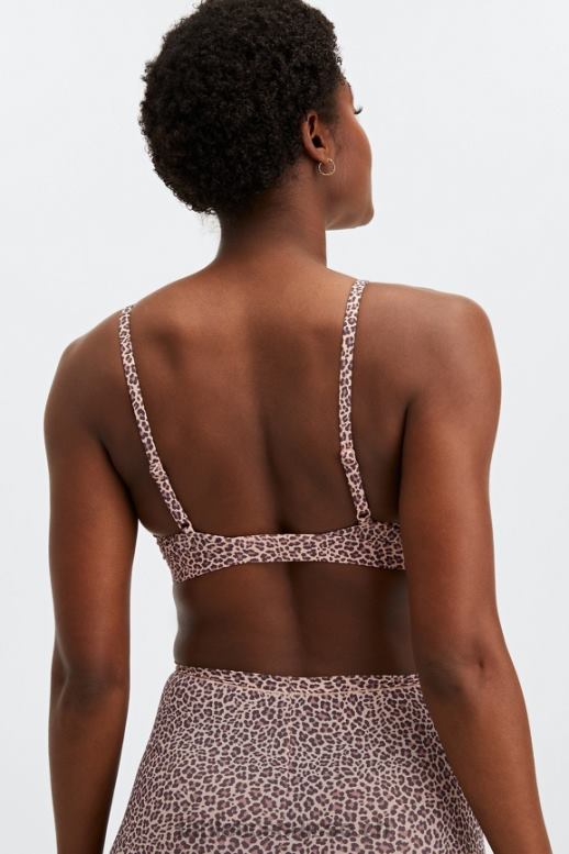 femmes bralette triangle au toucher fin B0B6R1543 tache de léopard rosette poussiéreuse Fabletics