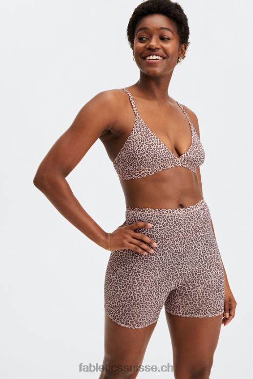 femmes bralette triangle au toucher fin B0B6R1543 tache de léopard rosette poussiéreuse Fabletics