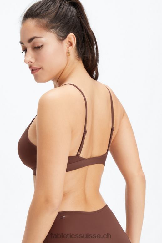 femmes bralette triangle au toucher fin B0B6R1544 marron selle Fabletics