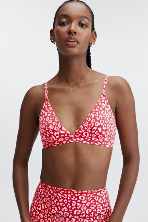 femmes bralette triangle au toucher fin B0B6R1546 baiser de léopard rouge Fabletics