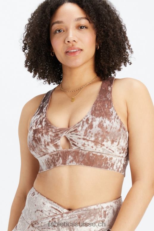 femmes brassière de sport torsadée en velours frappé oasis B0B6R1528 nounours Fabletics