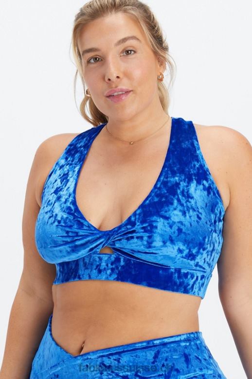 femmes brassière de sport torsadée en velours frappé oasis B0B6R1530 céleste Fabletics