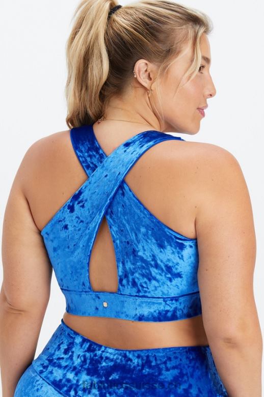 femmes brassière de sport torsadée en velours frappé oasis B0B6R1530 céleste Fabletics