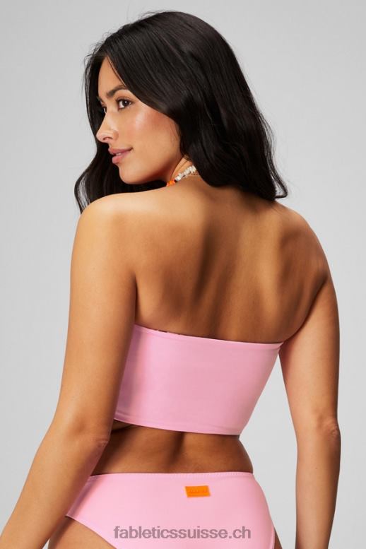 femmes haut de maillot de bain bandeau multi-usages B0B6R1503 ballerine brillante/orange flash pois safari/noir Fabletics