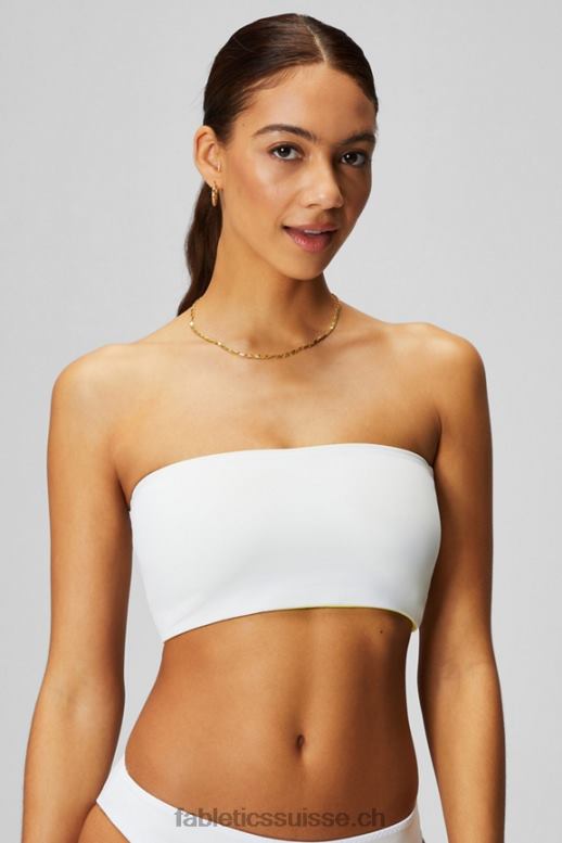 femmes haut de maillot de bain bandeau multi-usages B0B6R1505 citron aigre/blanc classique Fabletics