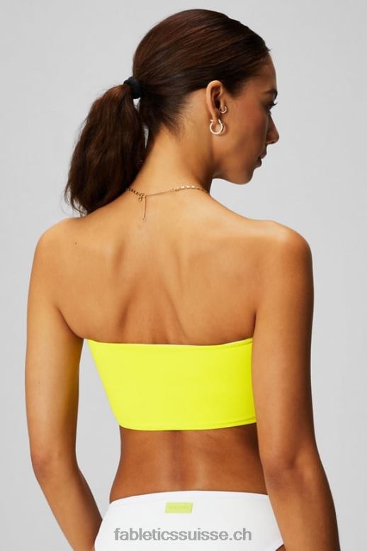 femmes haut de maillot de bain bandeau multi-usages B0B6R1505 citron aigre/blanc classique Fabletics
