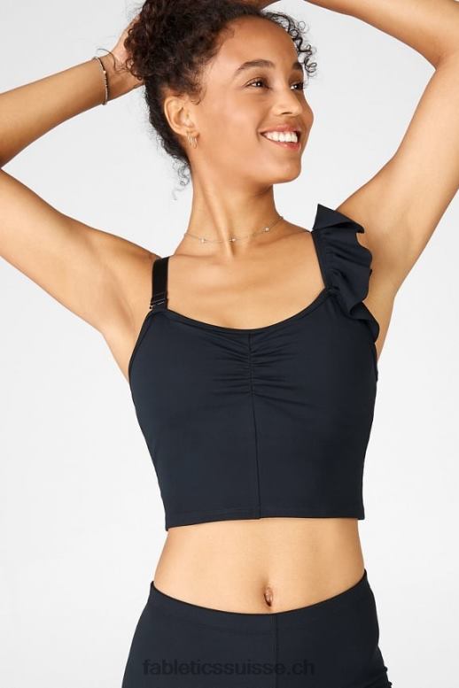 femmes haut à volants mellie B0B6R1693 noir Fabletics