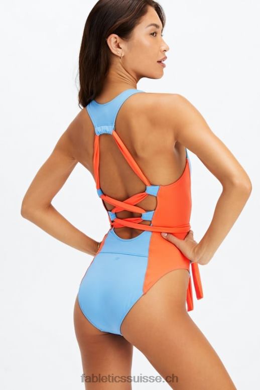 femmes maillot de bain à dos nageur B0B6R1608 évasion insulaire/nectar d\'orange Fabletics