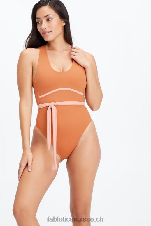femmes maillot de bain à dos nageur B0B6R1611 teinte séquoia/rose Fabletics