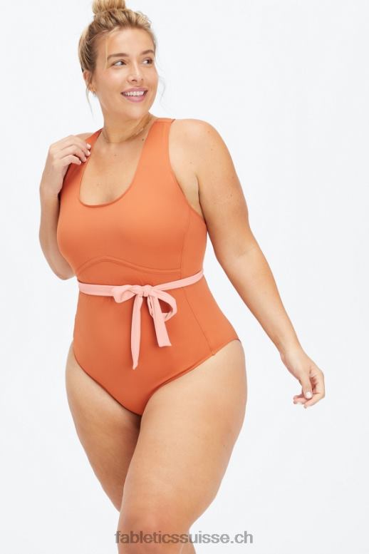 femmes maillot de bain à dos nageur B0B6R1612 teinte séquoia/rose Fabletics