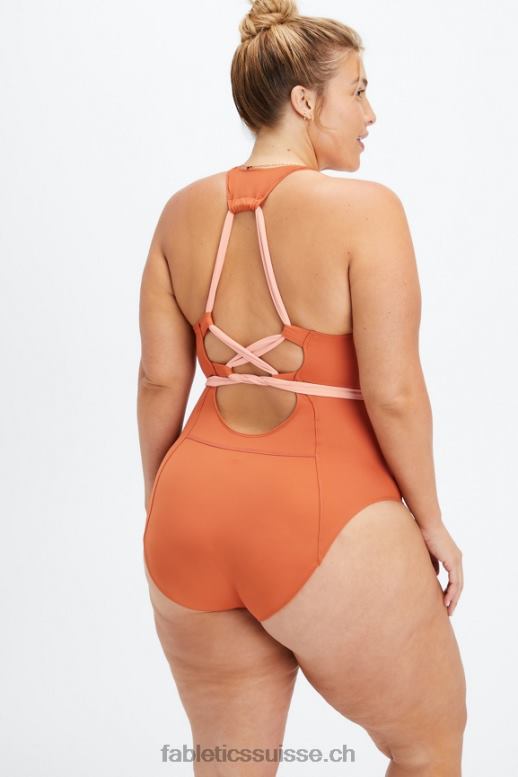 femmes maillot de bain à dos nageur B0B6R1612 teinte séquoia/rose Fabletics