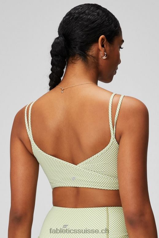 femmes soutien-gorge croisé à faible impact B0B6R1518 violon micro-vérification Fabletics