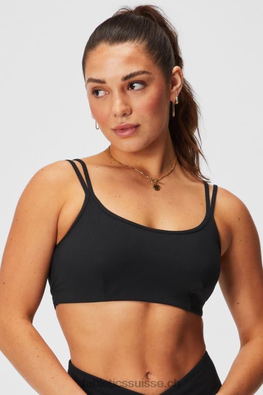 femmes soutien-gorge croisé à faible impact B0B6R1520 noir Fabletics