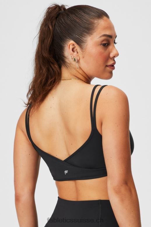 femmes soutien-gorge croisé à faible impact B0B6R1520 noir Fabletics