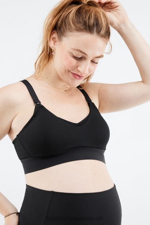 femmes soutien-gorge d'allaitement de maternité B0B6R1603 noir Fabletics