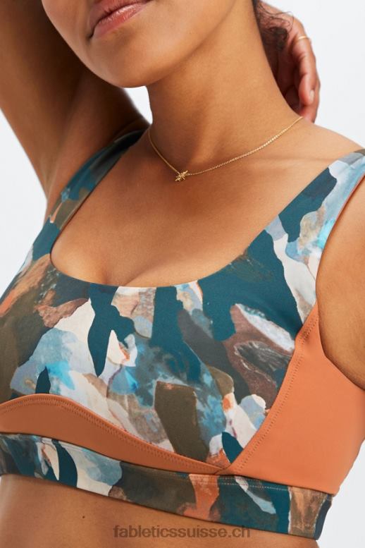 femmes soutien-gorge de bain à dos échancré B0B6R1606 pinceau camo/séquoia Fabletics
