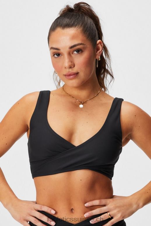 femmes soutien-gorge de sport croisé à faible impact B0B6R1513 noir Fabletics