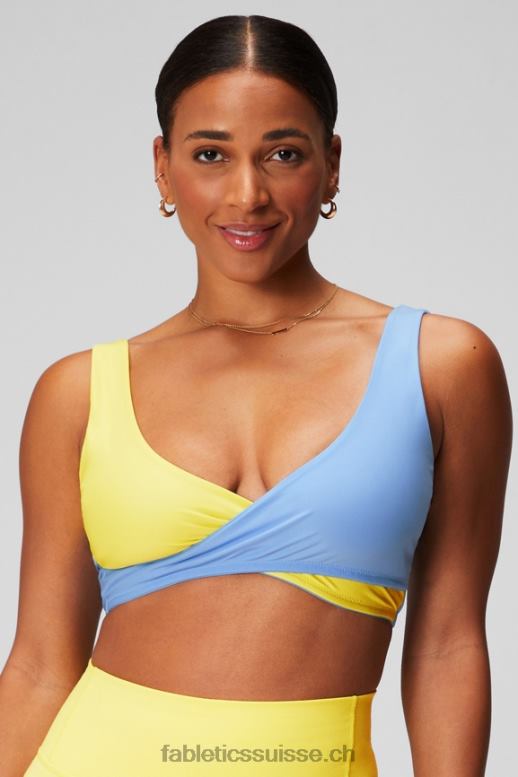 femmes soutien-gorge de sport croisé à faible impact B0B6R1514 journée ensoleillée/jacinthe des bois Fabletics